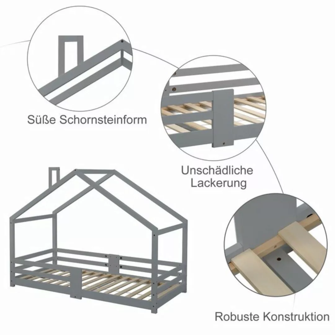 XDeer Kinderbett Hausbett Kinderbett mit Schornstein Rausfallschutz Robuste günstig online kaufen