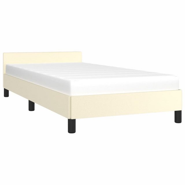 vidaXL Bett Bettgestell mit Kopfteil Creme 90x200 cm Kunstleder günstig online kaufen