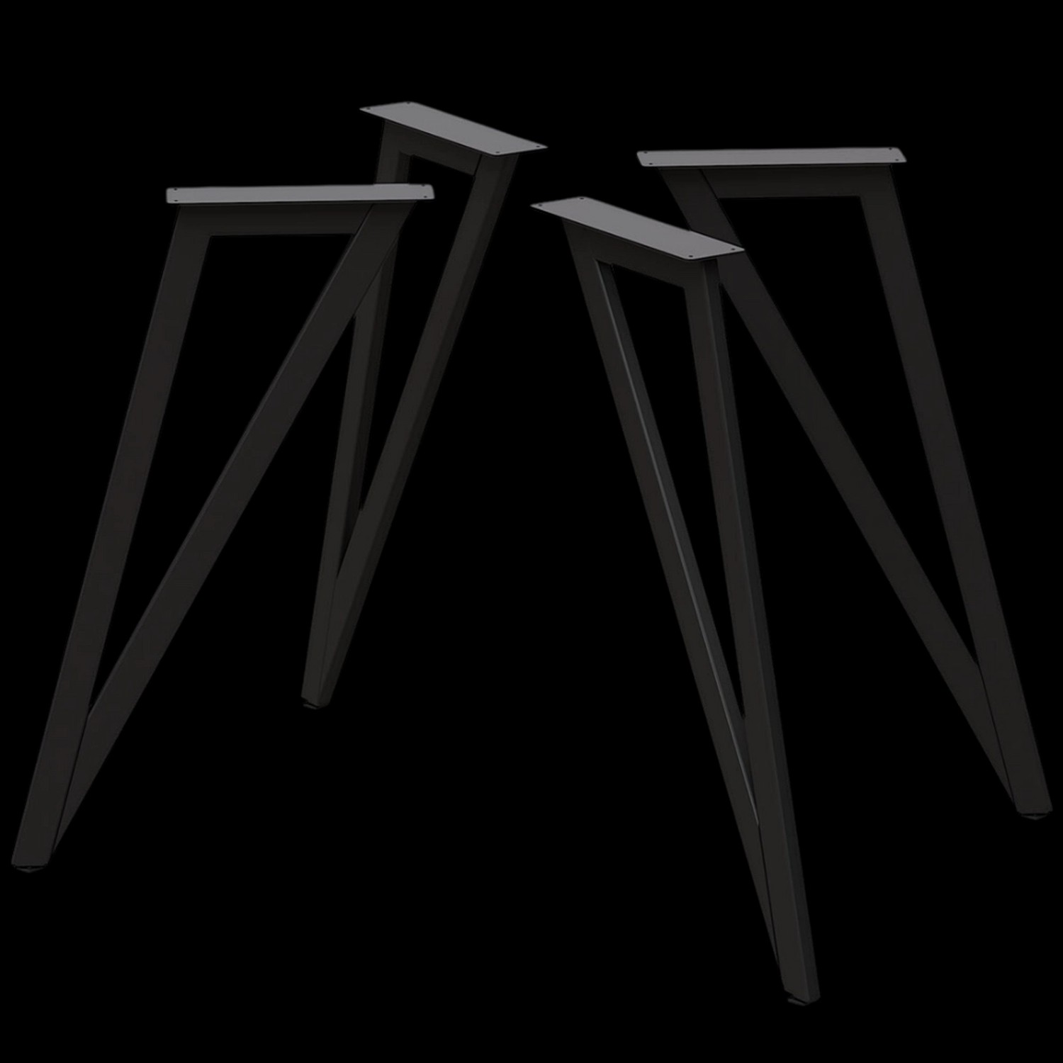 holz4home Dreieck Tischgestell Metall Schwarz  Set aus 4 Füßen günstig online kaufen