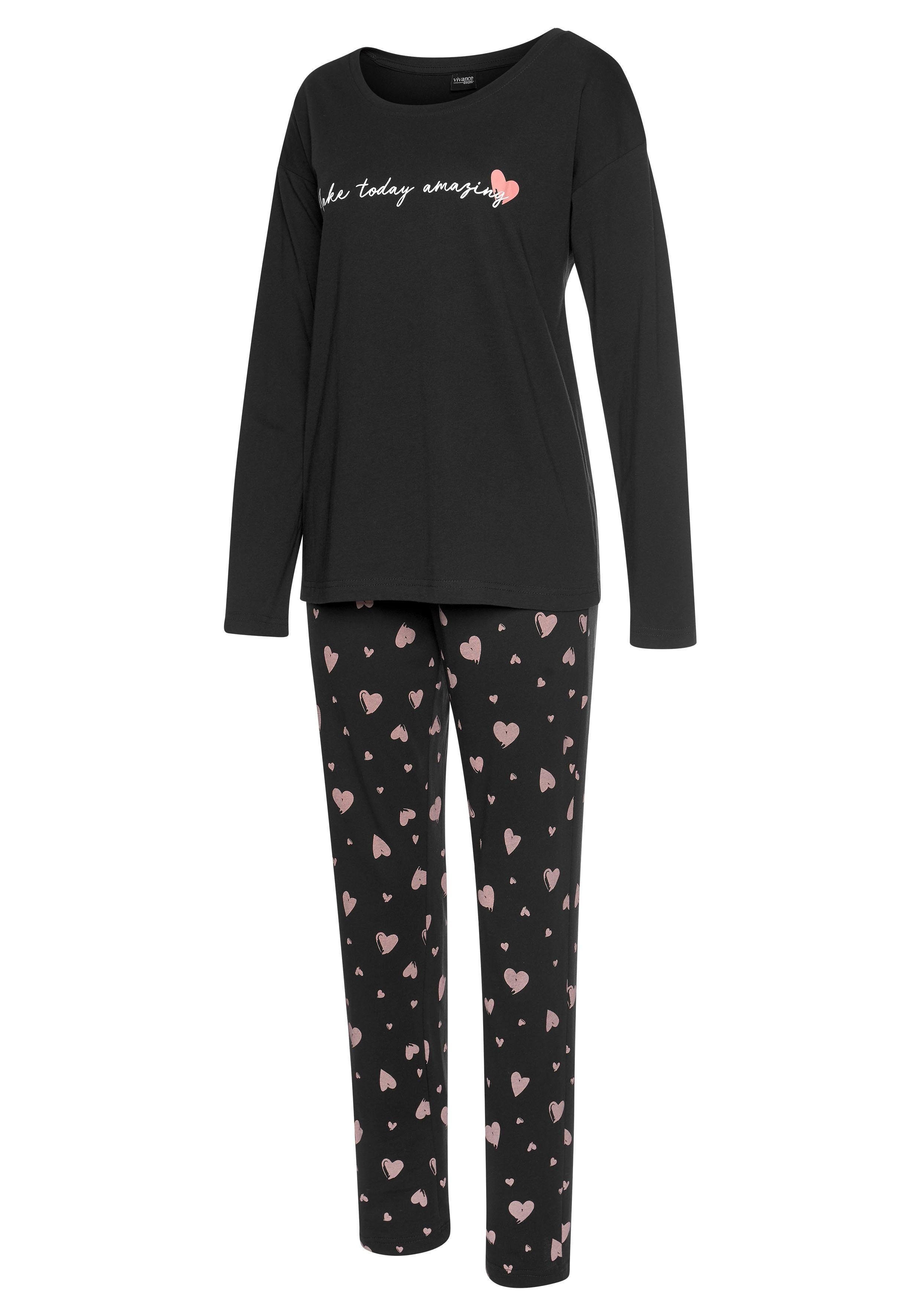 Vivance Dreams Pyjama, (2 tlg.), mit feinem Muster günstig online kaufen