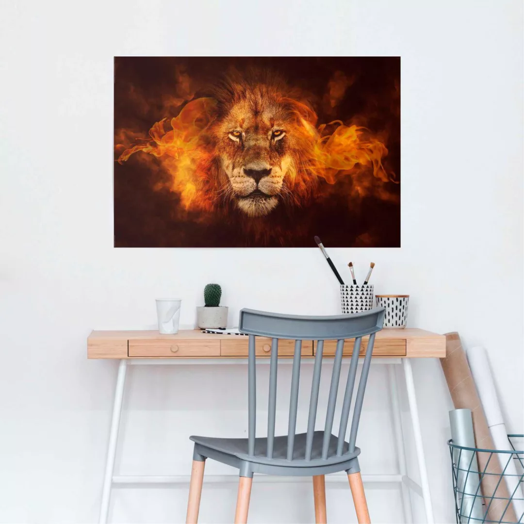 Reinders Poster "Löwe in Flammen" günstig online kaufen