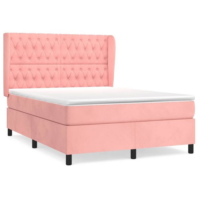 vidaXL Boxspringbett Boxspringbett mit Matratze Rosa 140x200 cm Samt Bett B günstig online kaufen