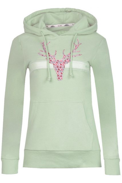 Piz Palü Rundhalspullover Hoodie Damen - OBERAUDORF - gletschergrün, kiesel günstig online kaufen