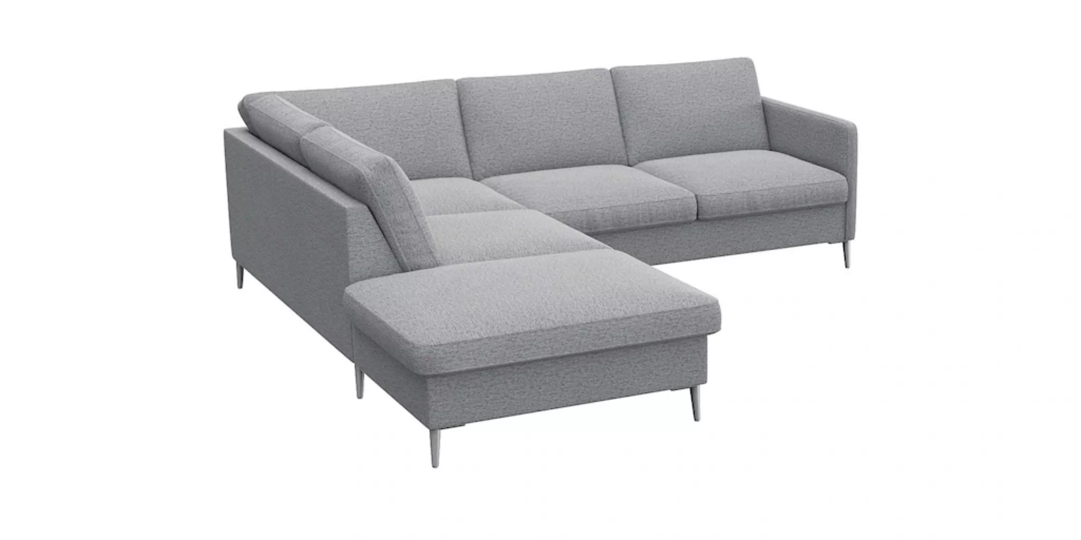 FLEXLUX Ecksofa »Fiore, L-Form«, schmale Armlehnen, Füße alufarben, B/T 234 günstig online kaufen