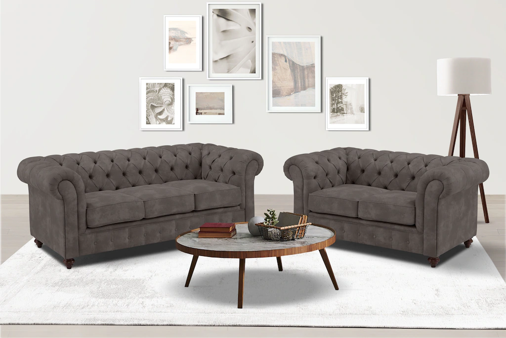 Home affaire Sitzgruppe "Chesterfield", (2 tlg.), hochwertige Knopfheftung, günstig online kaufen