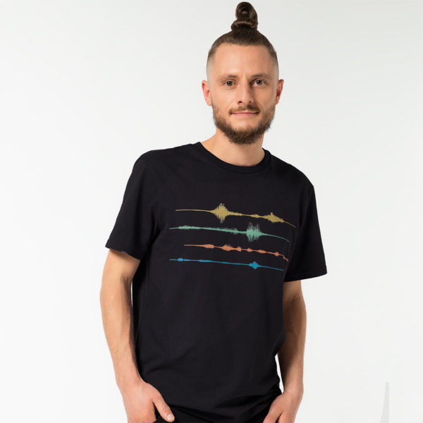 T-shirt "Frequenz", Siebdruck, Musik, Schallwelle, Biobaumwolle günstig online kaufen
