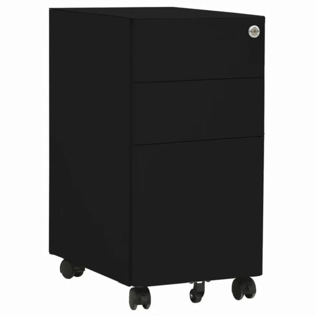 Aktenschrank Mit Rollen Schwarz 30x45x59 Cm Stahl günstig online kaufen