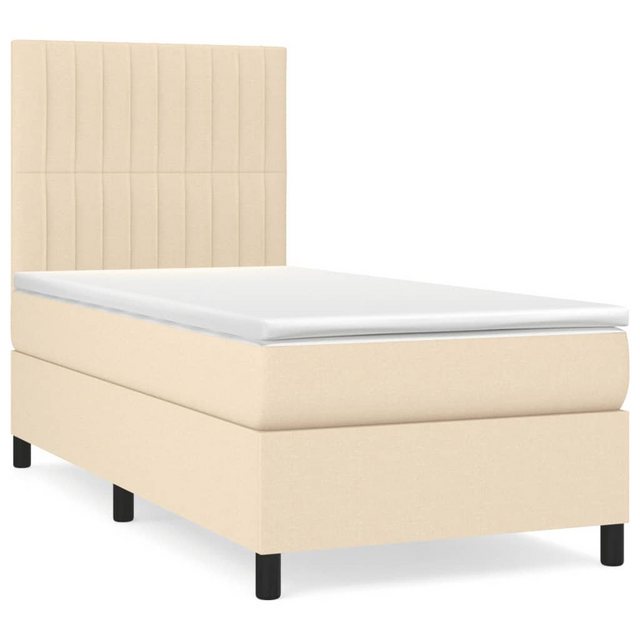 vidaXL Boxspringbett Boxspringbett mit Matratze Creme 80x200 cm Stoff Bett günstig online kaufen