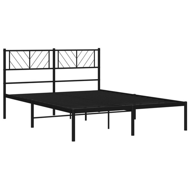 vidaXL Bettgestell Bettrahmen mit Kopfteil Metall Schwarz 140x200 cm Bett B günstig online kaufen