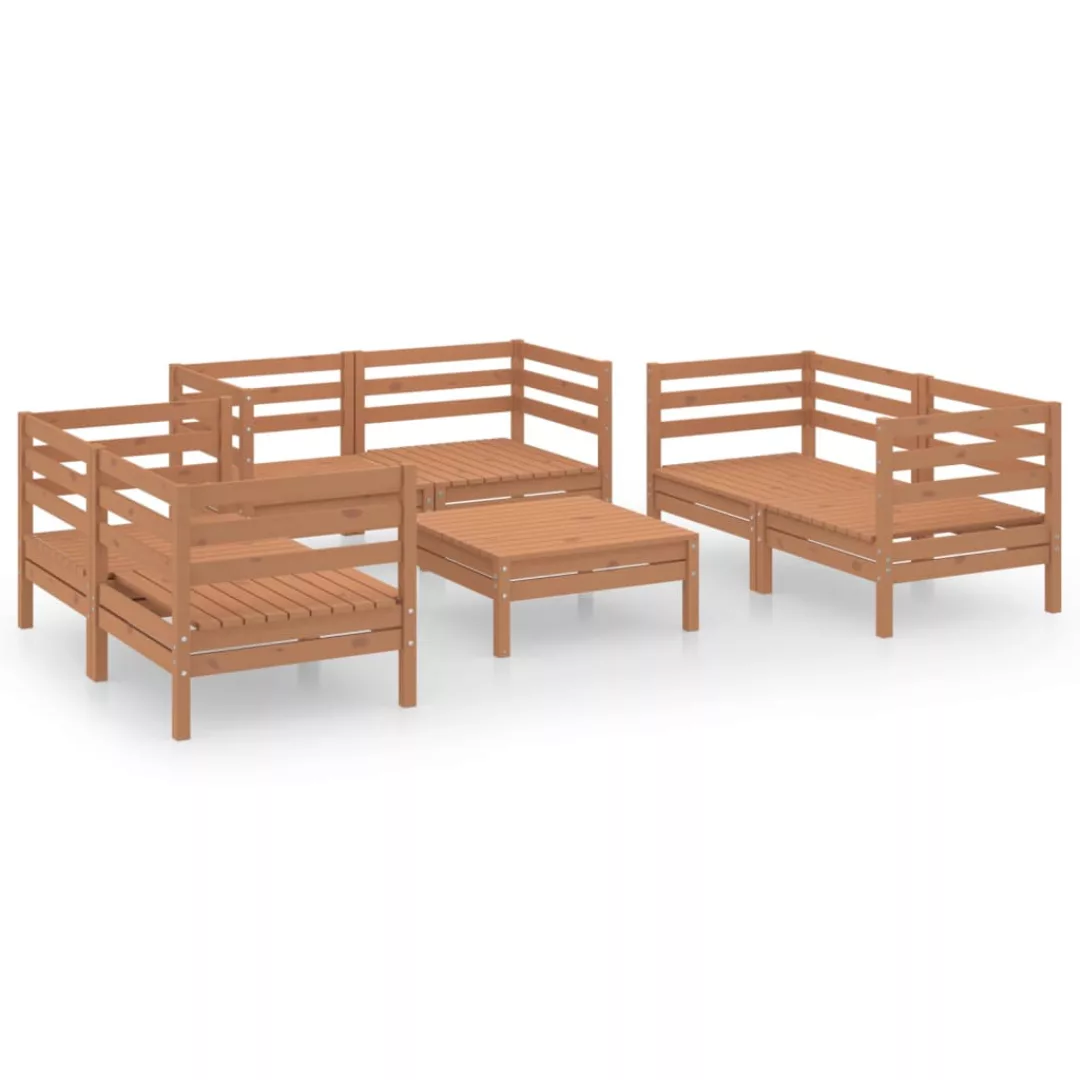 7-tlg. Garten-lounge-set Honigbraun Massivholz Kiefer günstig online kaufen