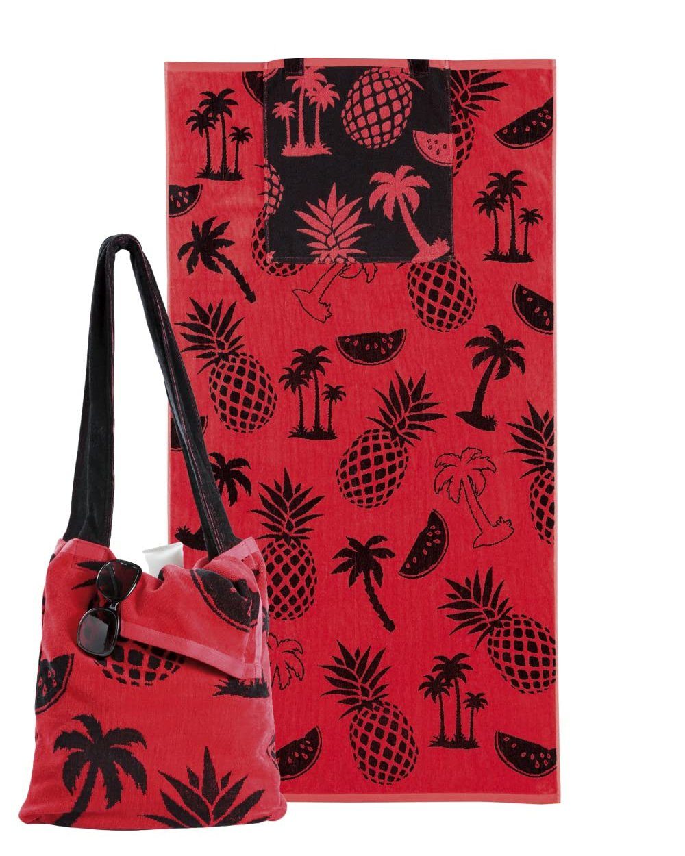 Delindo Lifestyle Strandtuch Strandtuch mit Schultertasche, günstig online kaufen