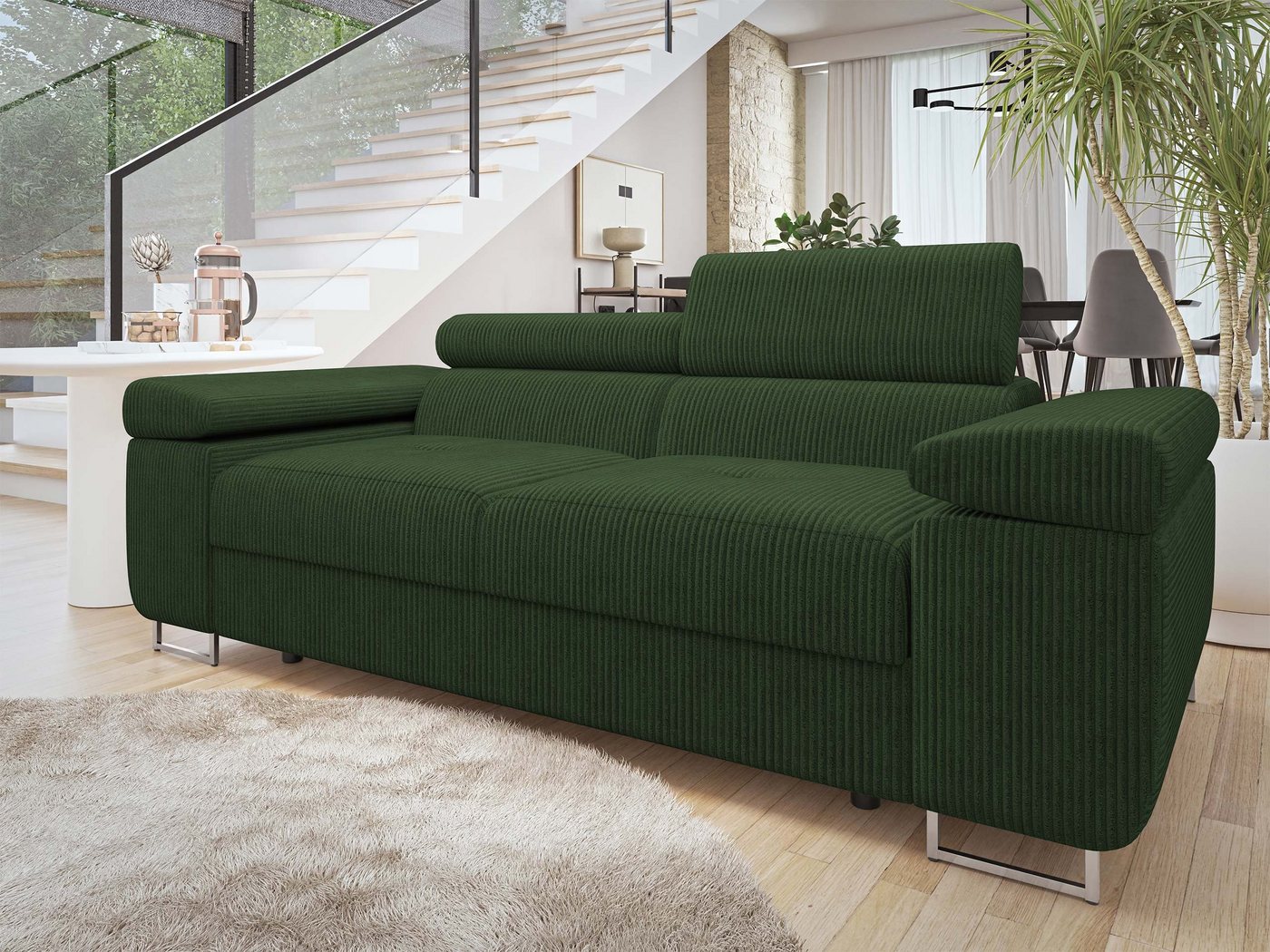 MIRJAN24 Sofa Torezio 2 Cord, Einstellbare Kopfstützen, 198x102x70-90 cm günstig online kaufen