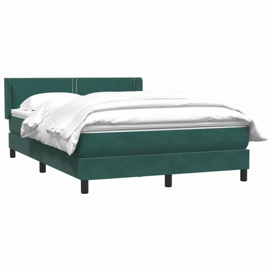 vidaXL Bett Boxspringbett mit Matratze Dunkelgrün 140x210 cm Samt günstig online kaufen