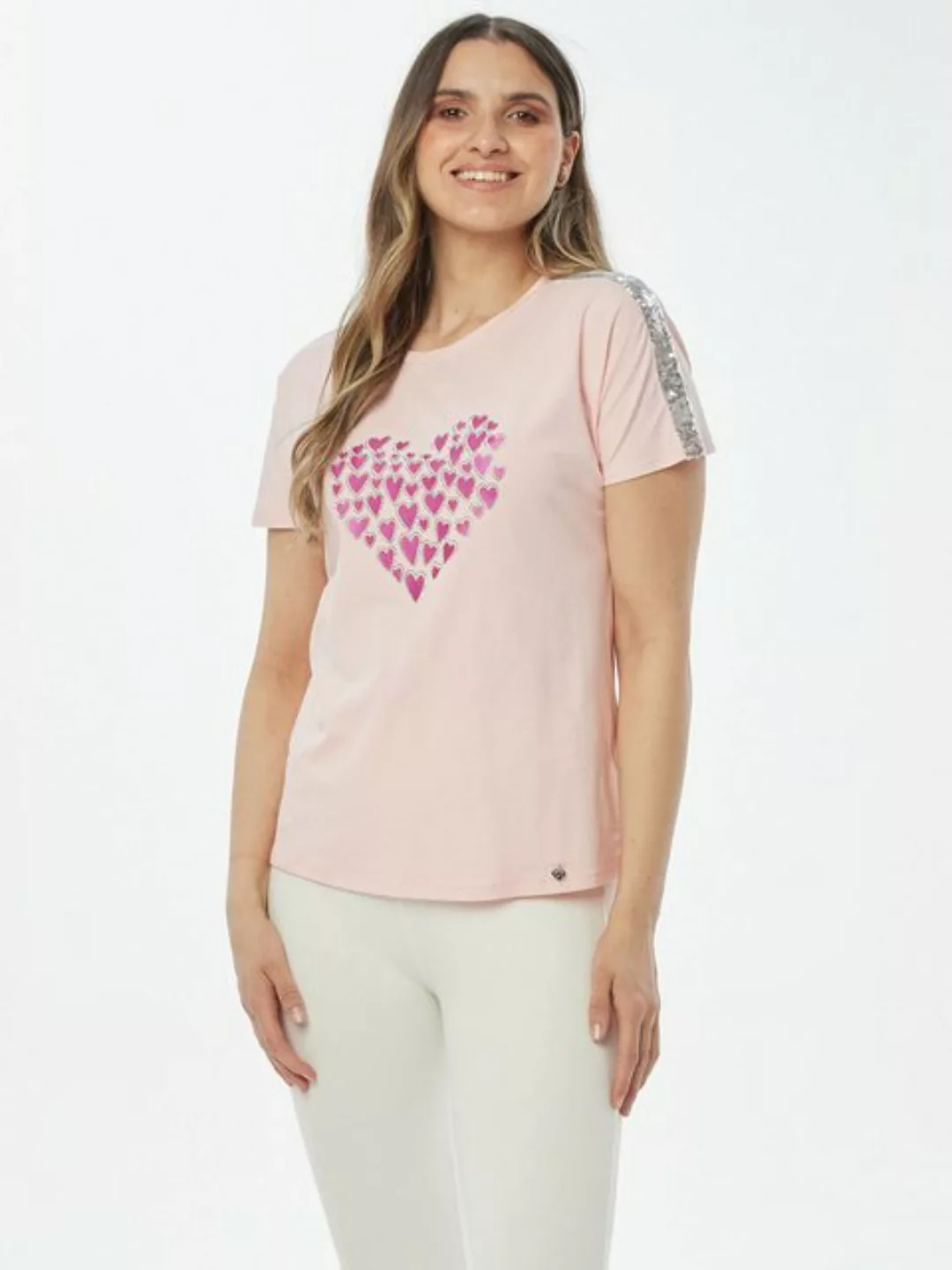 Christian Materne T-Shirt Kurzarmshirt Körpernah mit Herzmotiv günstig online kaufen