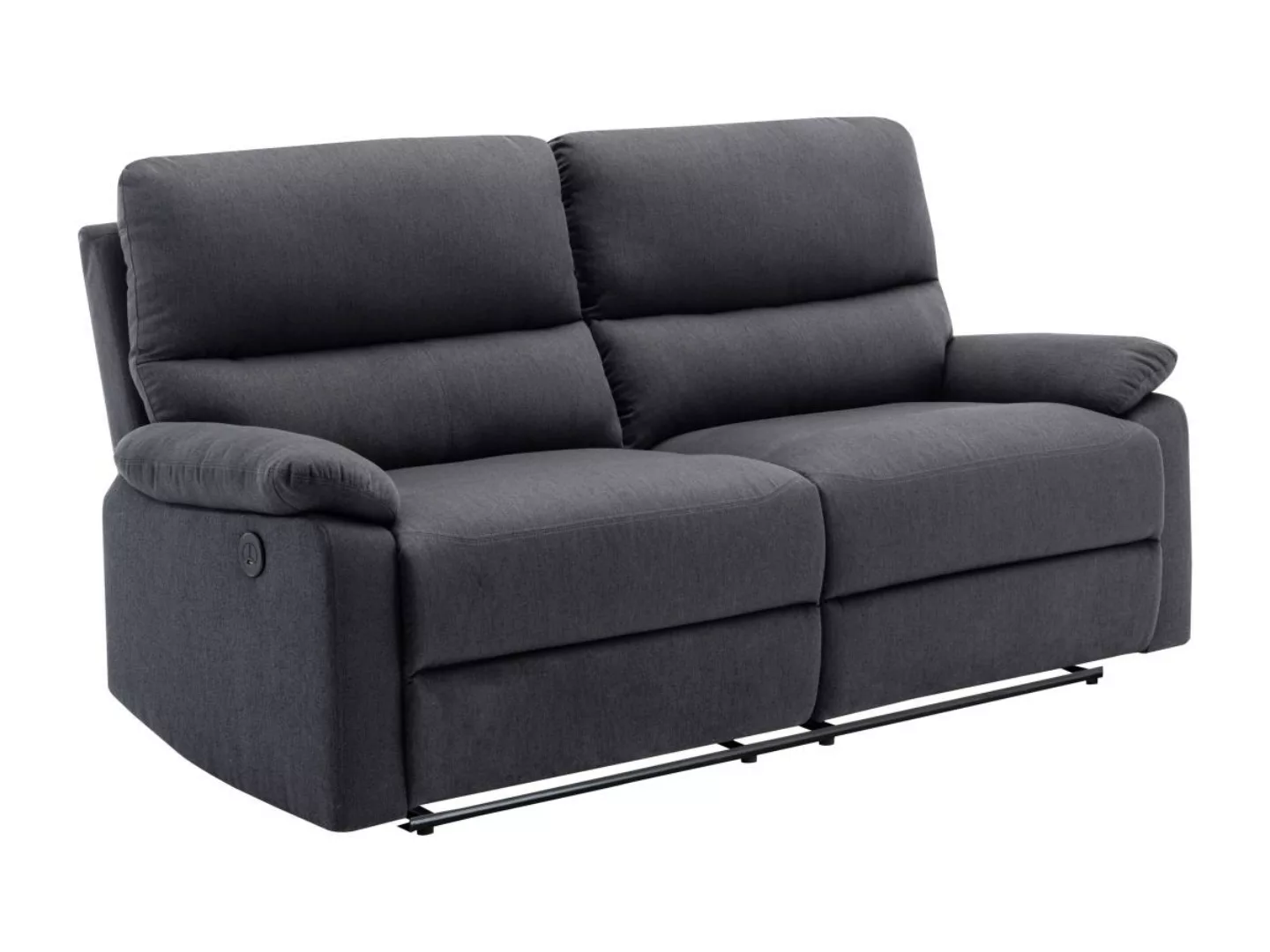 Relaxsofa elektrisch 3-Sitzer - Stoff - Anthrazit - LUNANO günstig online kaufen