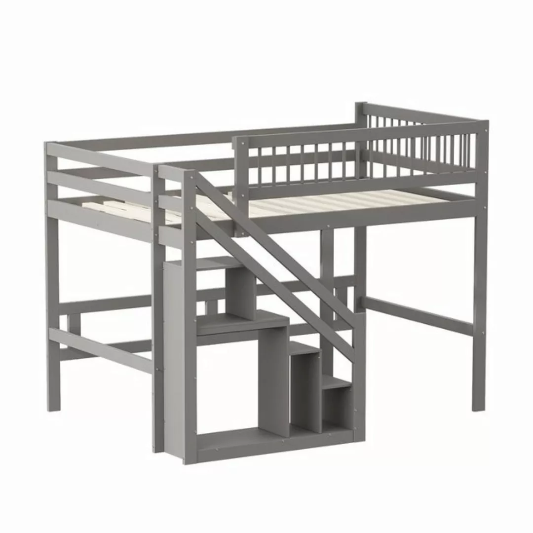 HAUSS SPOLE Etagenbett 140x 200 cm Massivholzbett, Treppe mit Aufbewahrungs günstig online kaufen