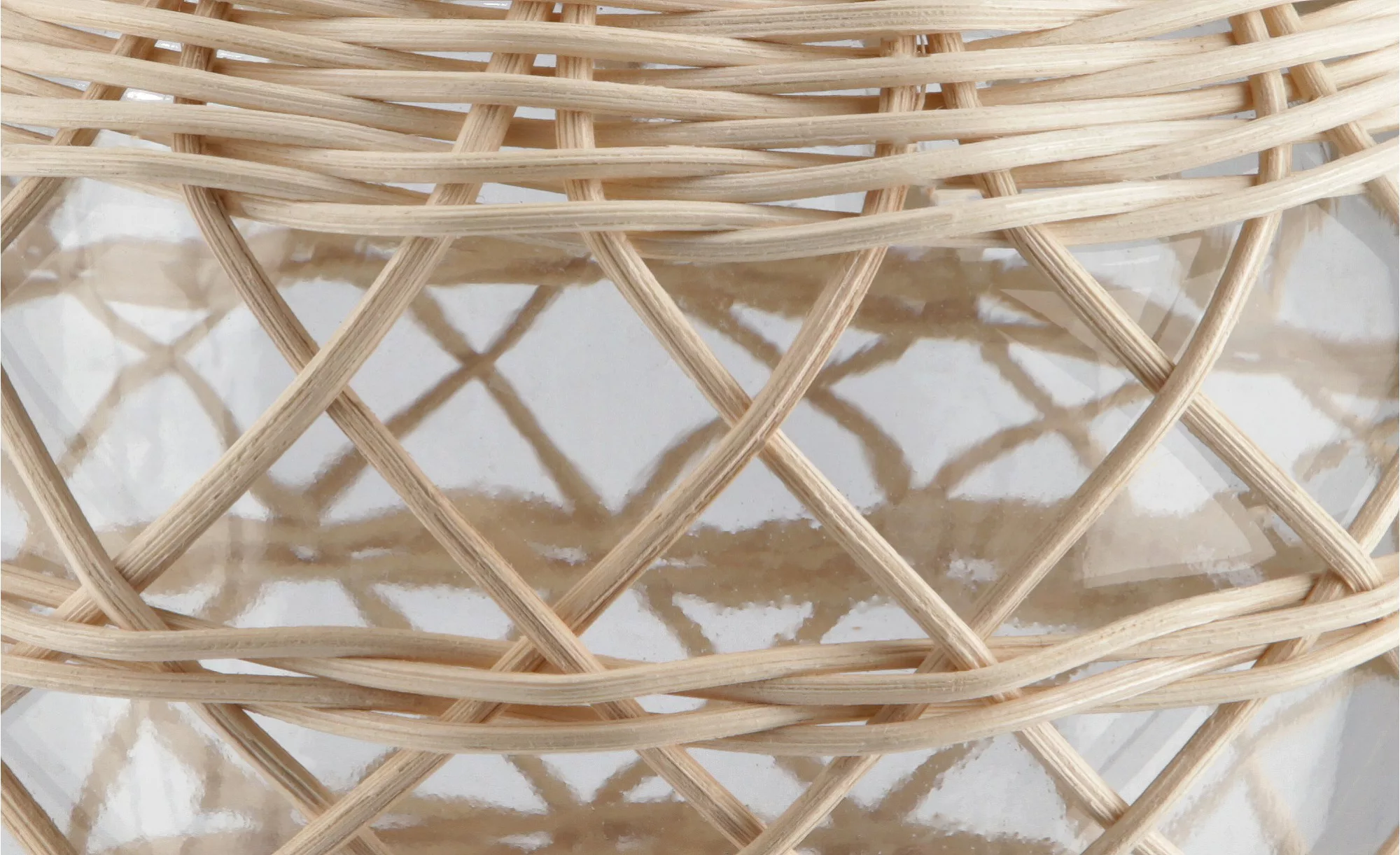 Flaschenvase   ¦ creme ¦ Rattan,Glas ¦ Maße (cm): H: 27  Ø: 17 Accessoires günstig online kaufen