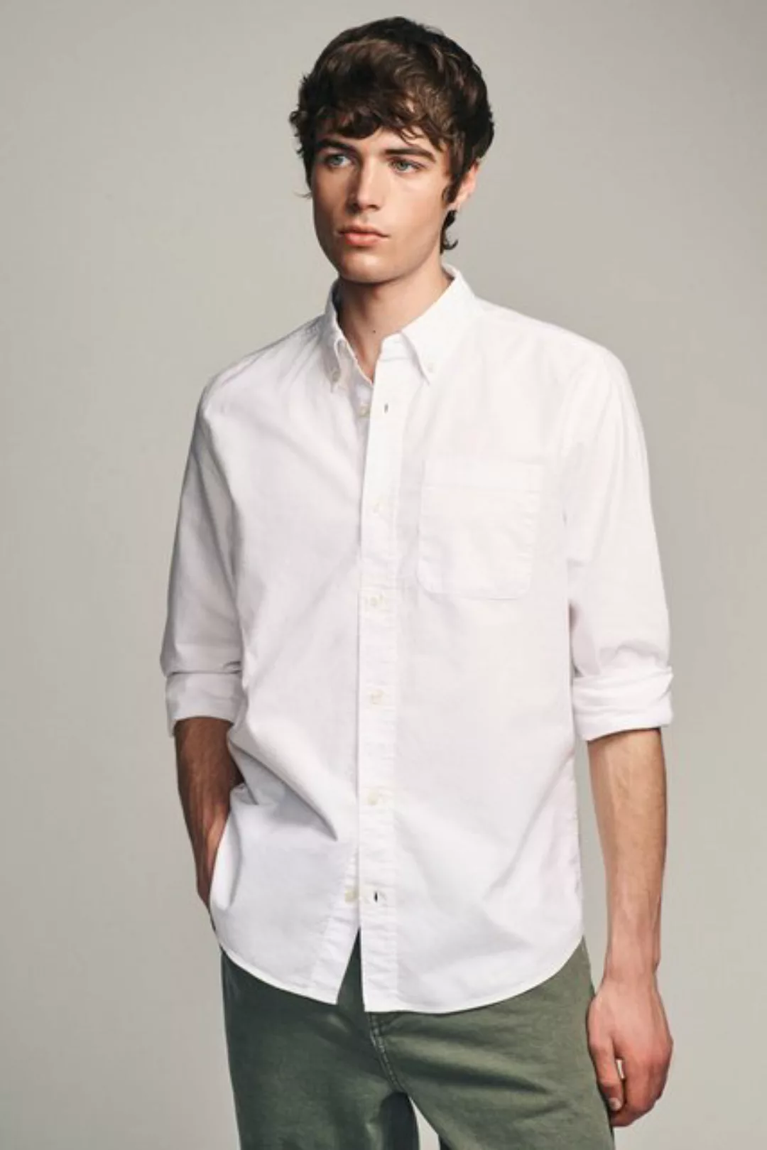 Next Langarmhemd Langärmeliges Oxfordhemd im Slim Fit (1-tlg) günstig online kaufen