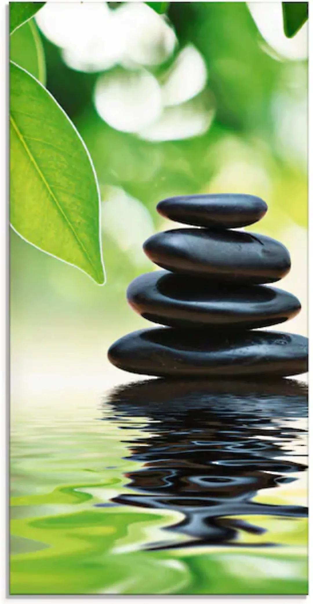 Artland Glasbild "Zen Steinpyramide auf Wasseroberfläche", Zen, (1 St.), in günstig online kaufen