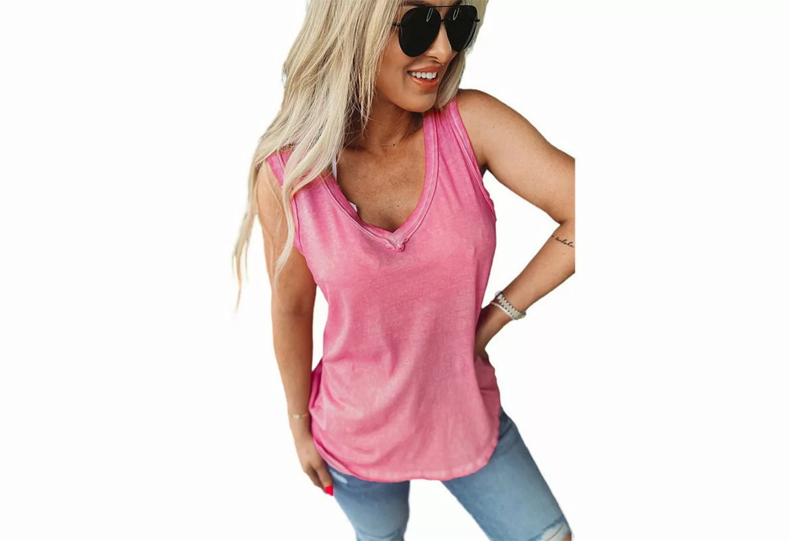 YRIIOMO Tanktop einfarbiges, locker sitzendes Damen Tanktop für den Sommer, günstig online kaufen