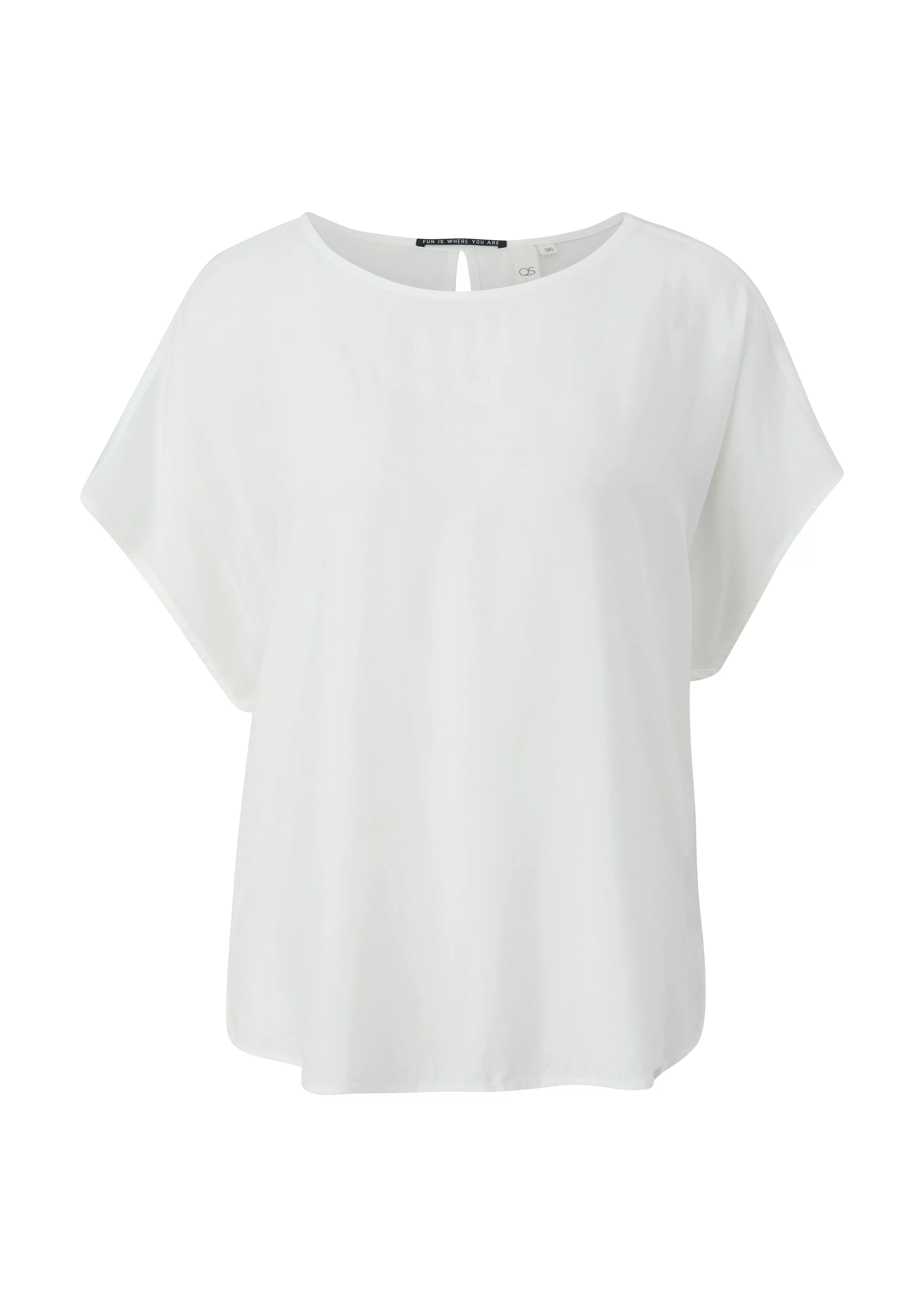 QS Shirtbluse QS by s.Oliver Oversize-Bluse in Creme (1-tlg) Nackenschlitz günstig online kaufen