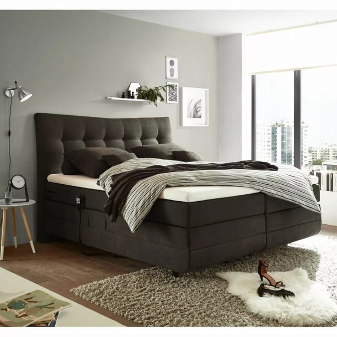 Boxspringbett Doppelbett elektrisch verstellbar in der Farbe stone in 180x2 günstig online kaufen