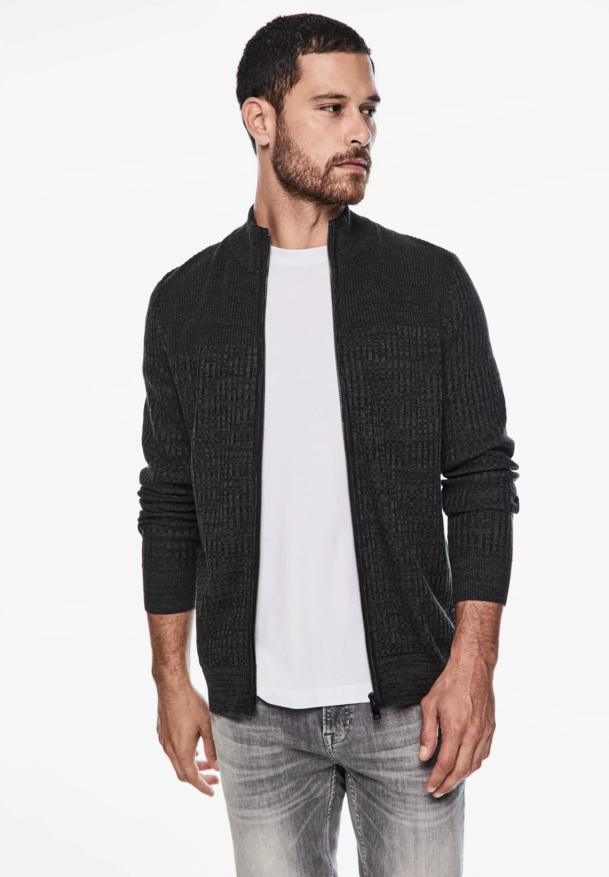 STREET ONE MEN Strickjacke, aus reiner Baumwolle günstig online kaufen