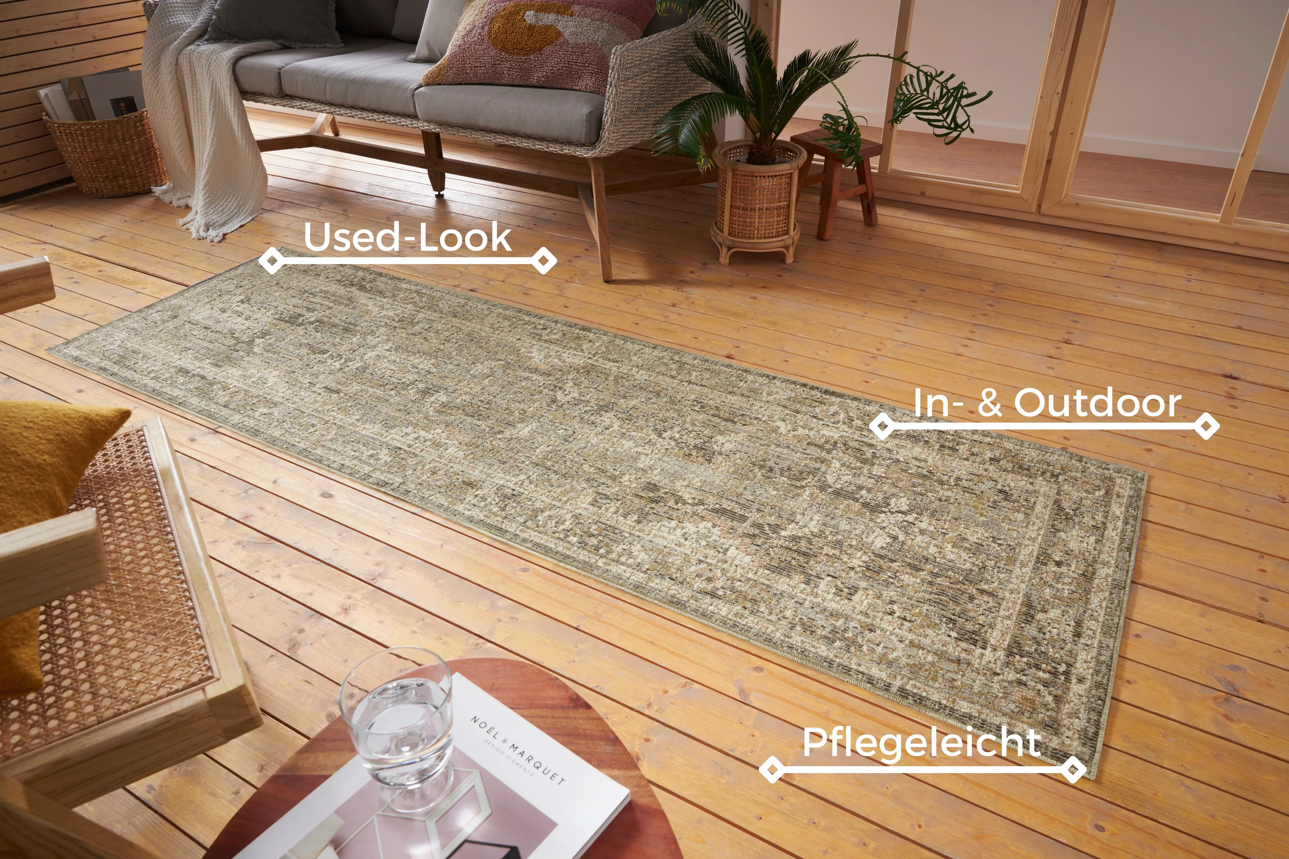 NORTHRUGS Teppich »Luxor«, rechteckig, 3 mm Höhe, In-& Outdoor, Läufer, Wet günstig online kaufen