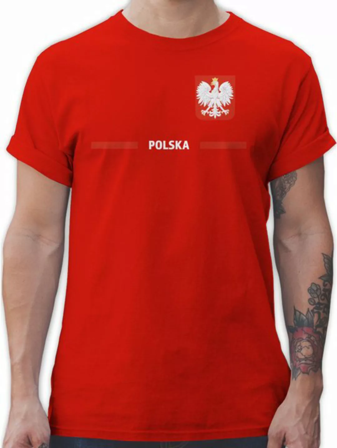 Shirtracer T-Shirt Polen Trikot Wappen, Polska mit Stolz, Polnisches Fan-Mo günstig online kaufen