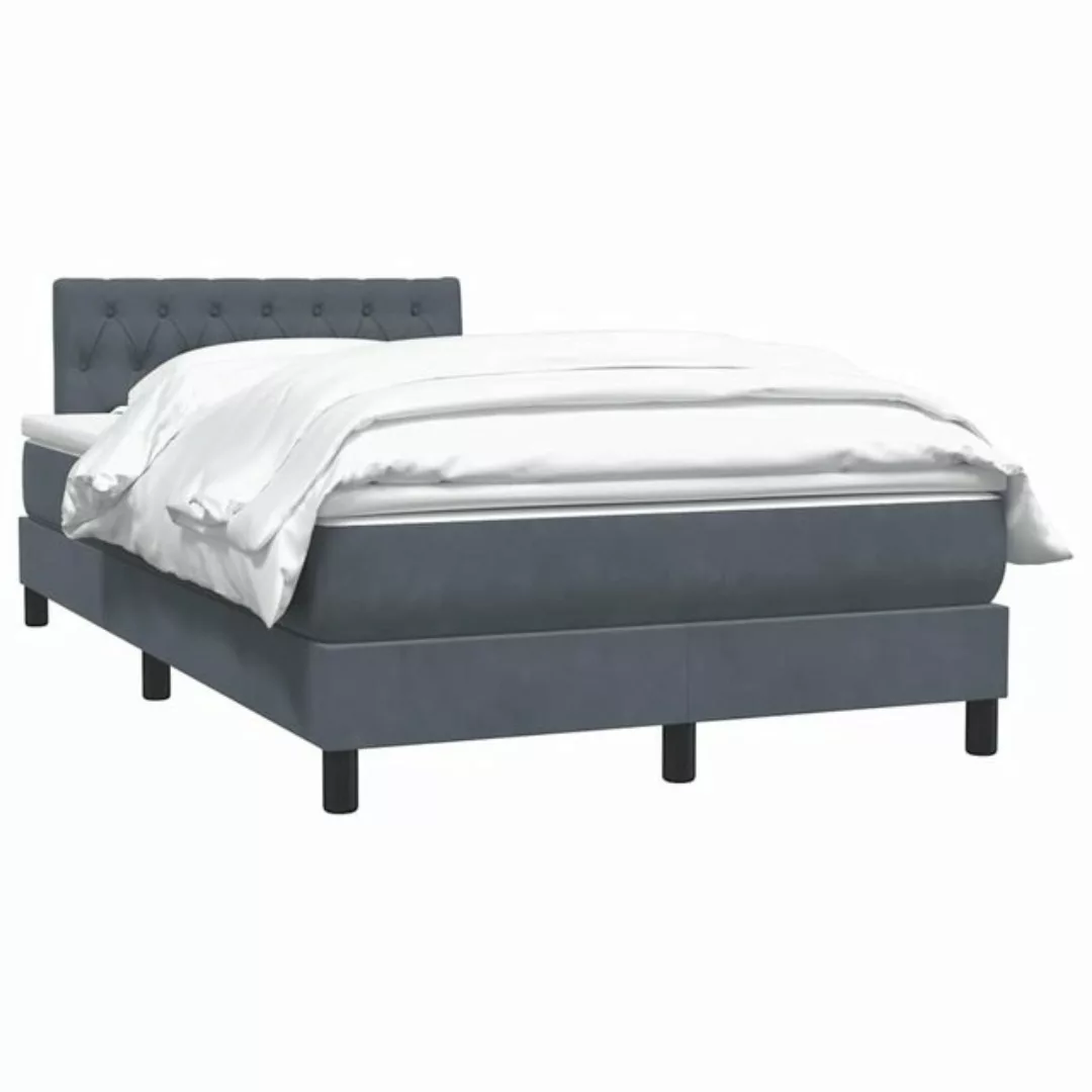 vidaXL Bett Boxspringbett mit Matratze Dunkelgrau 120x220 cm Samt günstig online kaufen