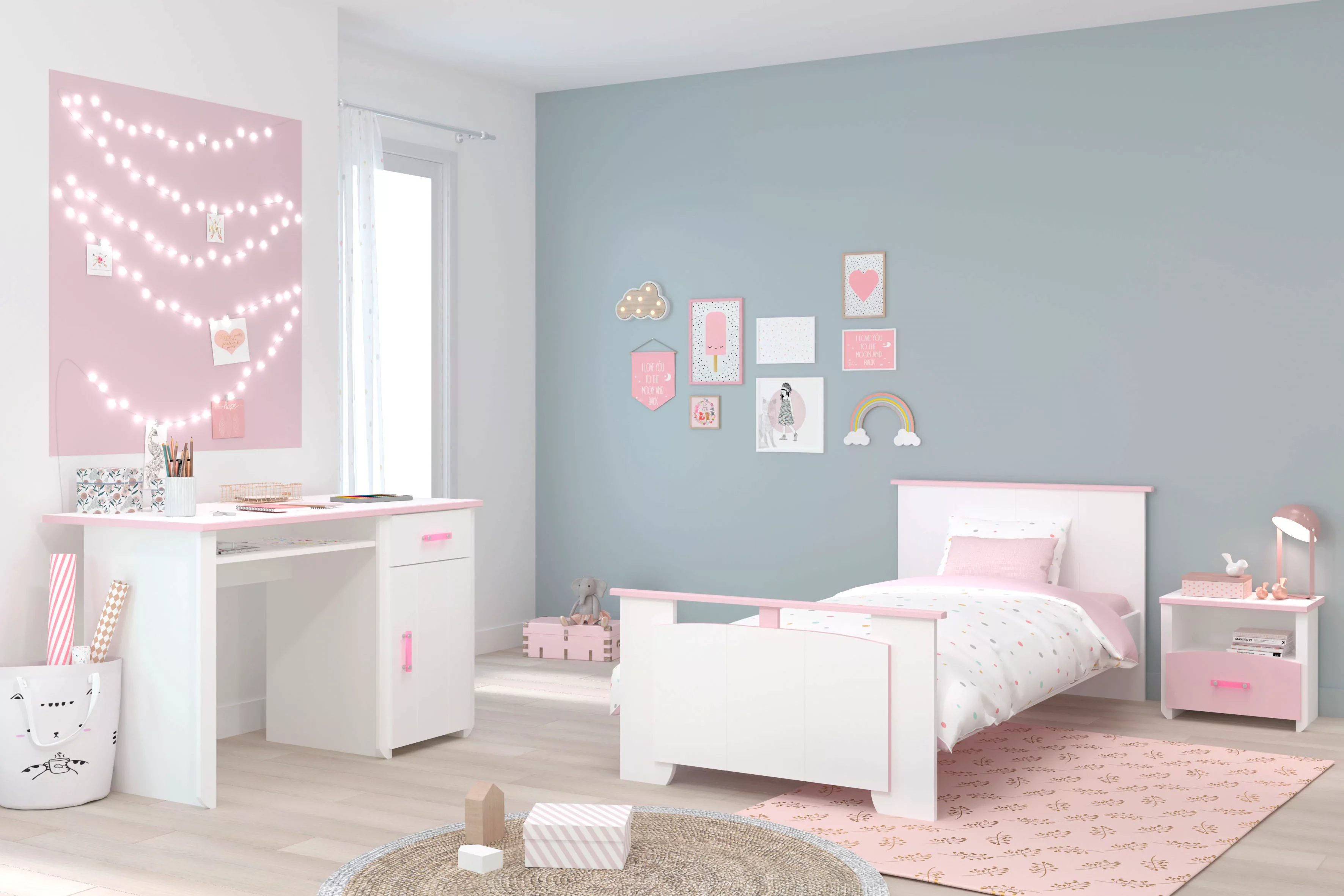 Parisot Jugendzimmer-Set "Biotiful", (3 tlg., Bett, Nachttisch, Schreibtisc günstig online kaufen