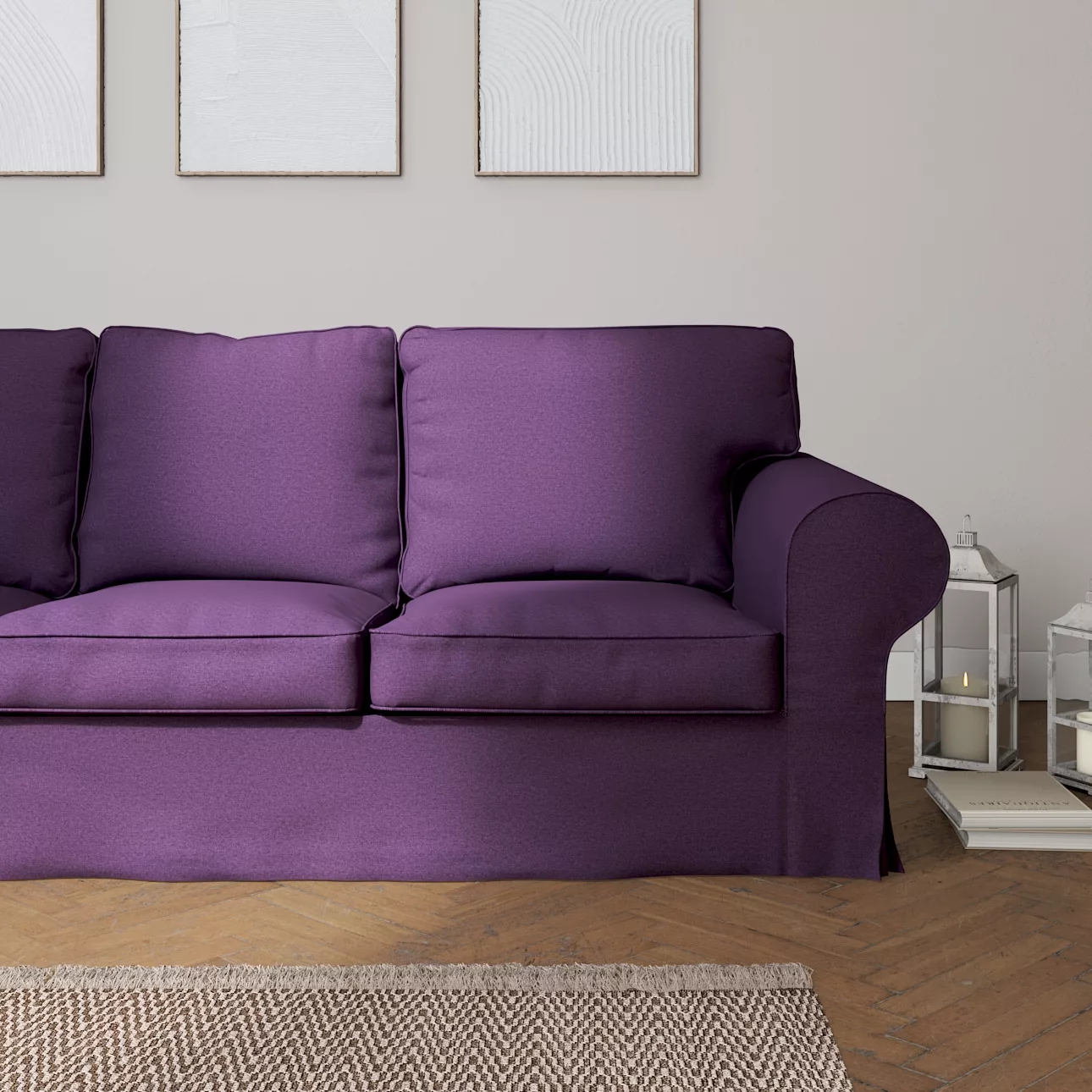 Bezug für Ektorp 3-Sitzer Sofa nicht ausklappbar, violett, Sofabezug für Ek günstig online kaufen