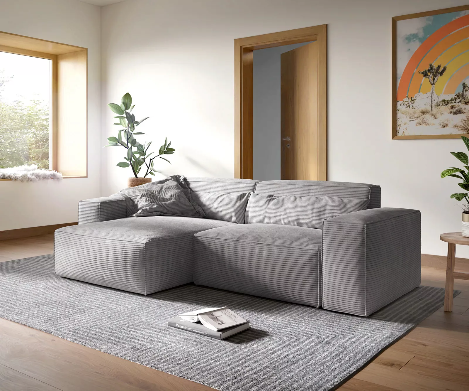 DELIFE Ecksofa Sirpio, XL Mikrofaser Taupe 270x170 cm Recamiere variabel günstig online kaufen