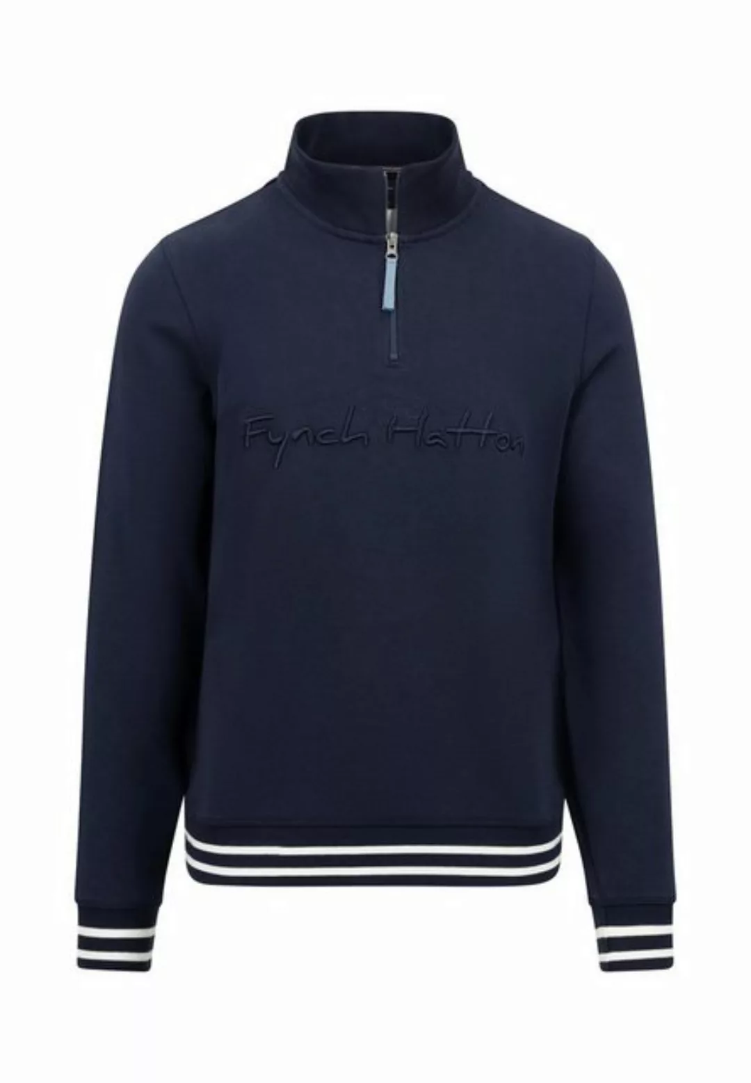 FYNCH-HATTON Strickpullover Zip Troyer, chunky navy günstig online kaufen