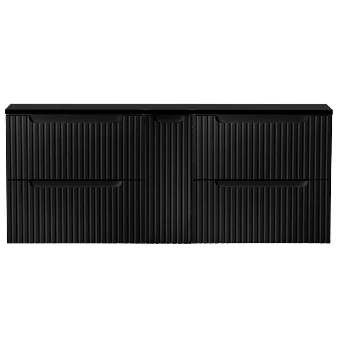 Doppelwaschtisch-Unterschrank 140cm, in schwarz, NEWPORT-56-BLACK günstig online kaufen