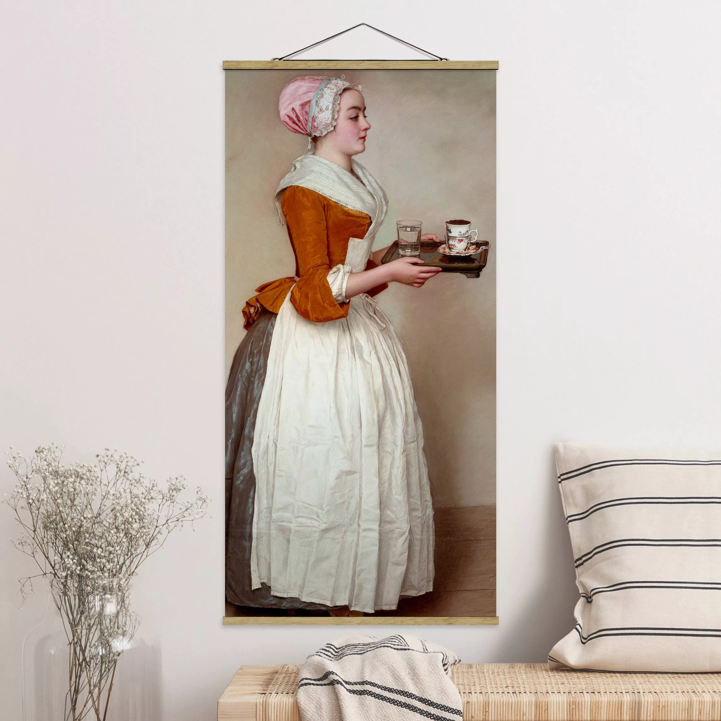 Stoffbild Kunstdruck mit Posterleisten - Hochformat Jean Etienne Liotard - günstig online kaufen