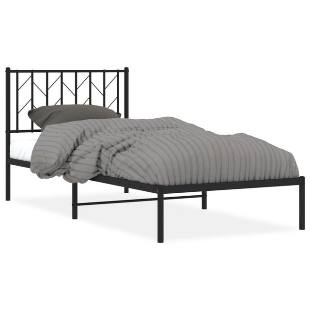 furnicato Bettgestell mit Kopfteil Metall Schwarz 90x190 cm (1-tlg) günstig online kaufen