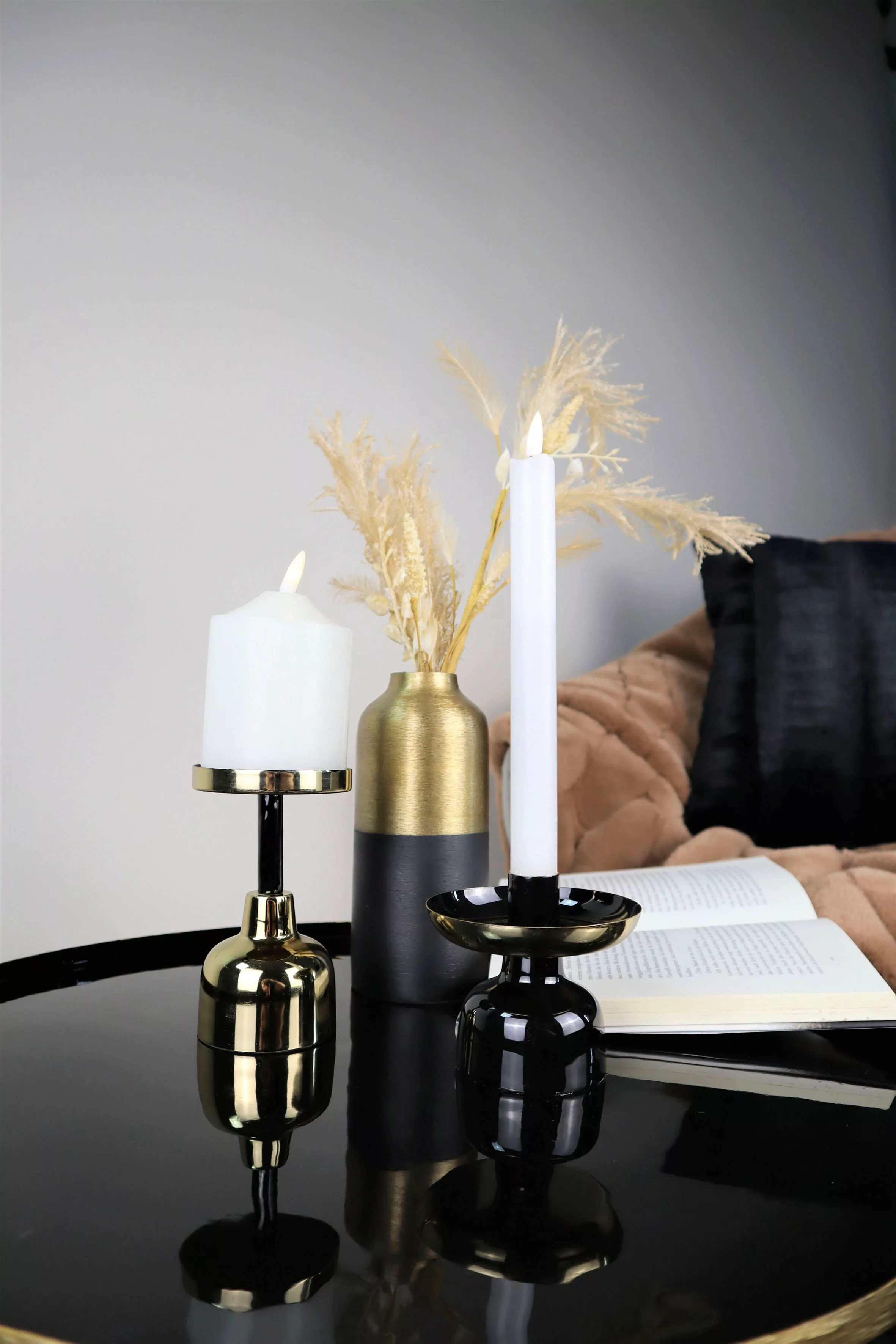 AM Design Kerzenhalter »aus Metall«, (Set, 2 St.), Stumpenkerzenhalter, Höh günstig online kaufen