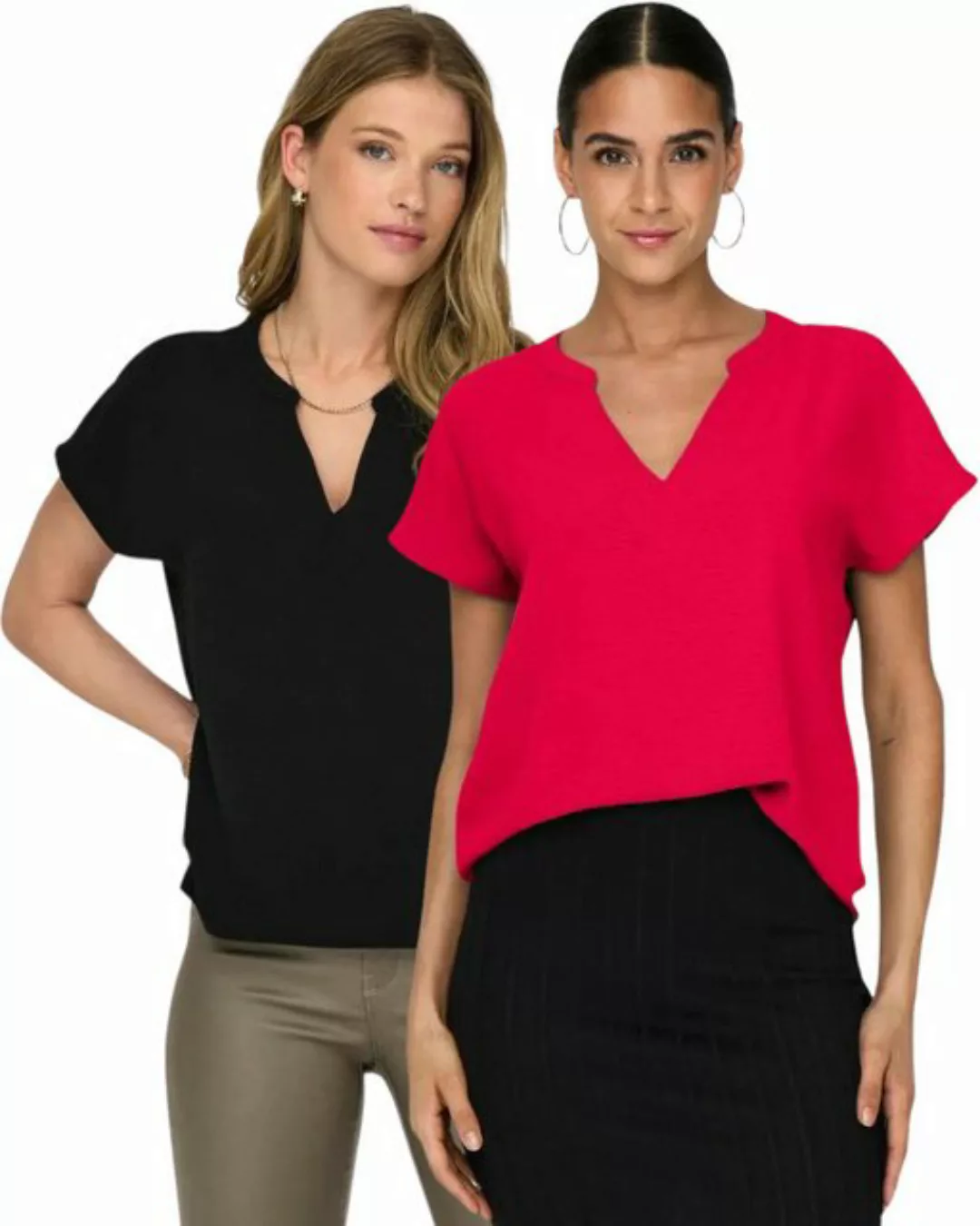 Jaquelin de Young Blusenshirt (2er-Pack) JDY Basic Shirt im Doppelpack günstig online kaufen