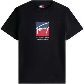 Tommy Jeans  T-Shirt Graphic Print Signature Logo T-Shirt Black günstig online kaufen