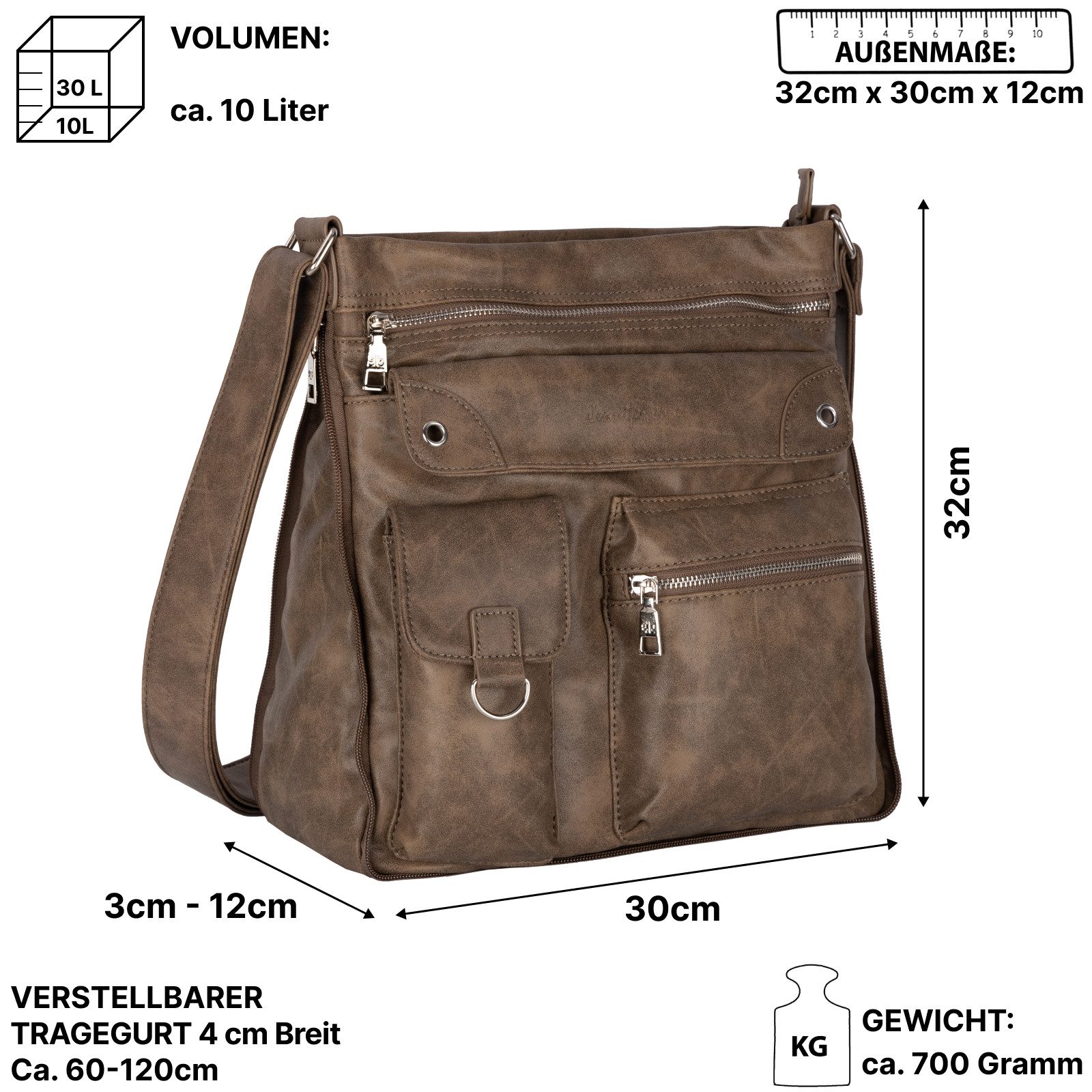 Jennifer Jones Umhängetasche Damen Tasche Schultertasche günstig online kaufen