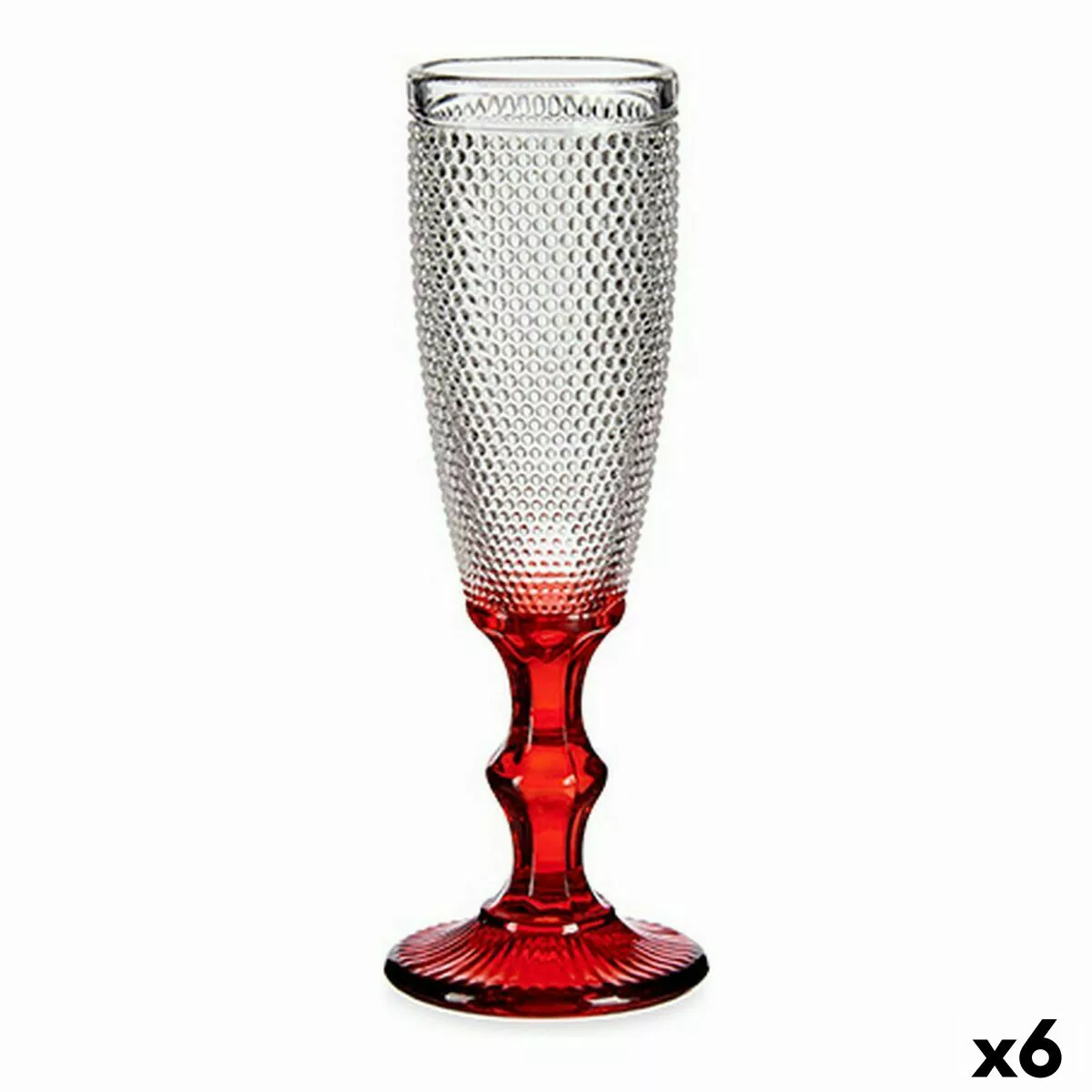 Champagnerglas Rot Durchsichtig Punkte Glas 6 Stück (180 Ml) günstig online kaufen