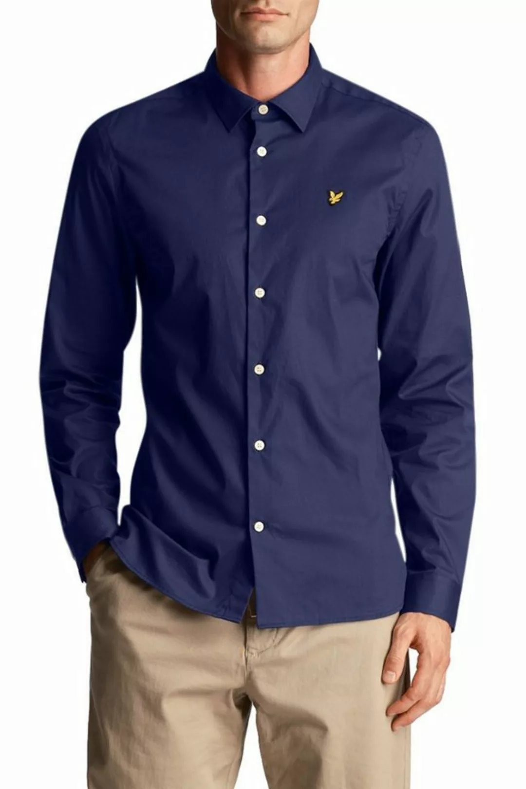 Lyle & Scott Langarmhemd Monochrome Baumwolle günstig online kaufen