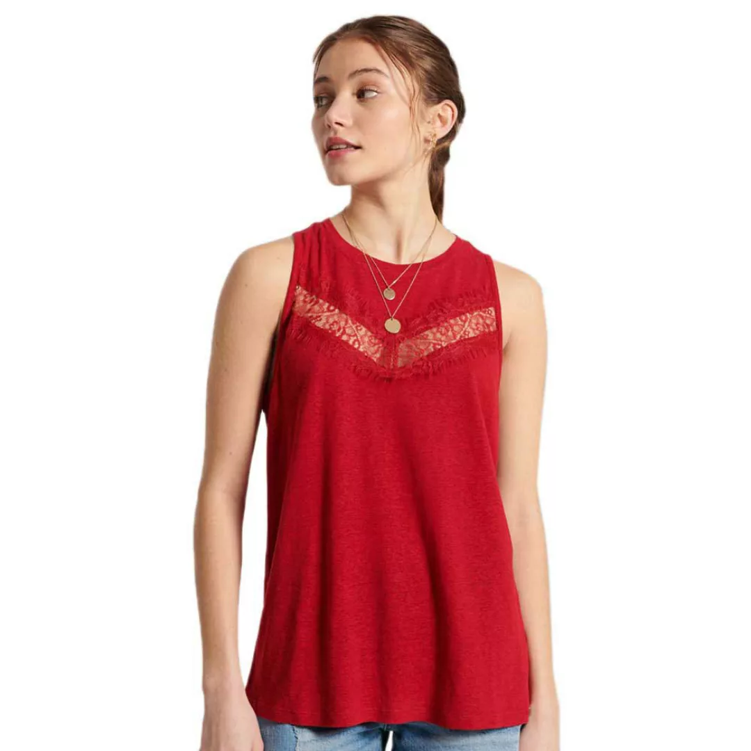 Superdry Chevron Lace Ärmelloses T-shirt XL Red günstig online kaufen