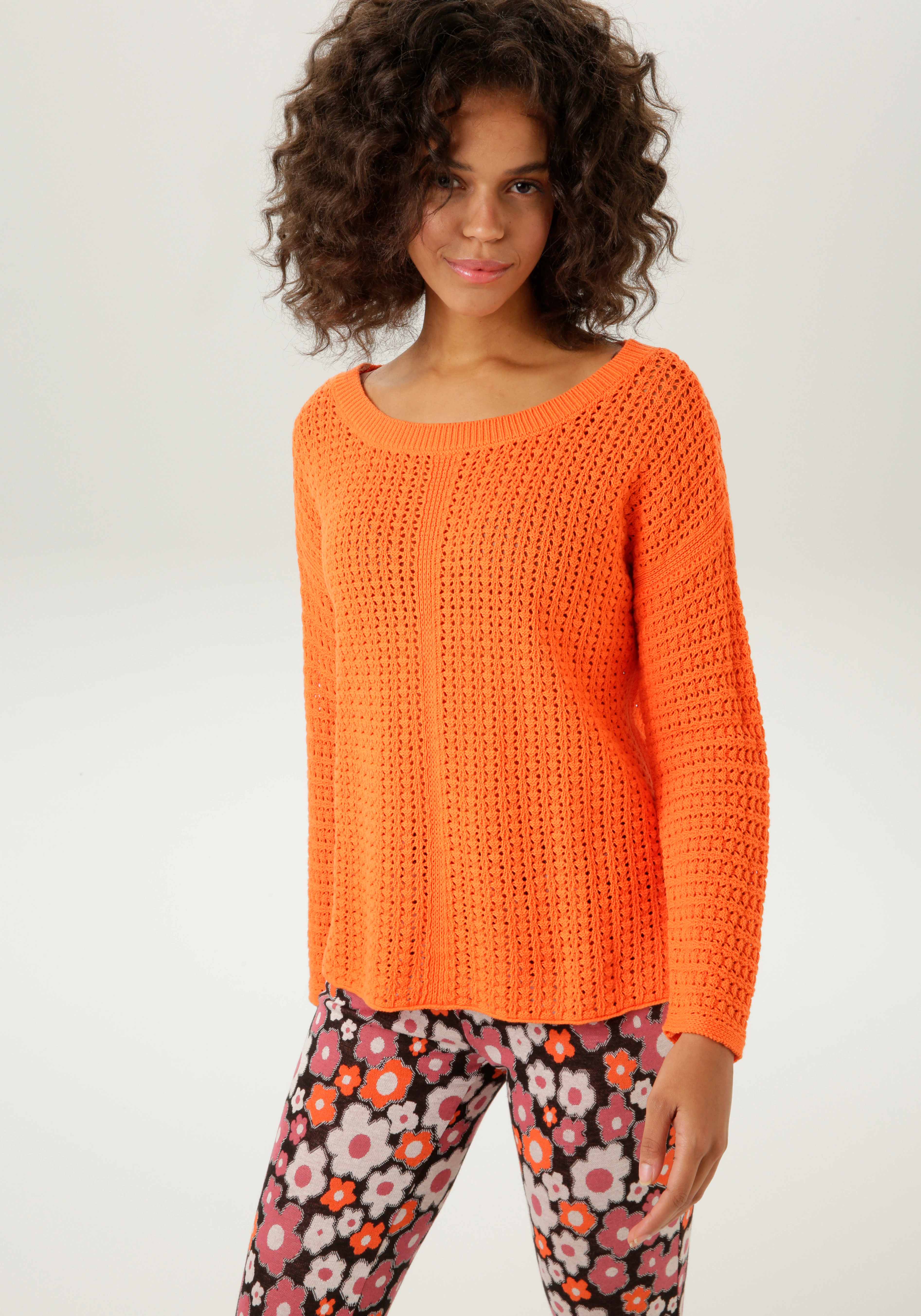 Aniston CASUAL Strickpullover, mit ausdrucksvollem Ajour-Muster günstig online kaufen