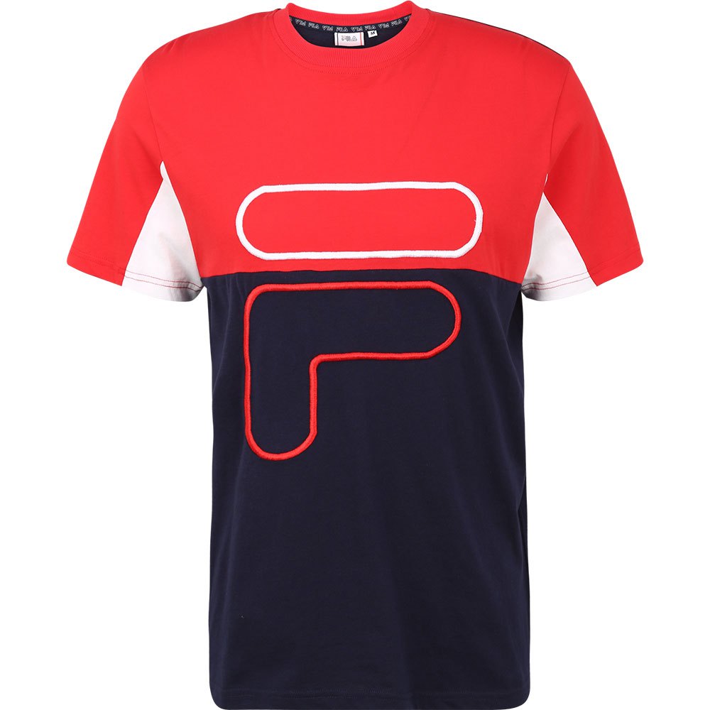 Fila Paton Blocked Kurzarm Rundhalsausschnitt T-shirt M Black Iris / True R günstig online kaufen