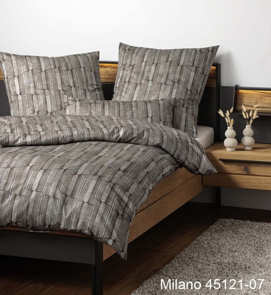 Janine Janine Mako-Satin Bettwäsche MILANO 45121 braun moccha Größe:  135x2 günstig online kaufen