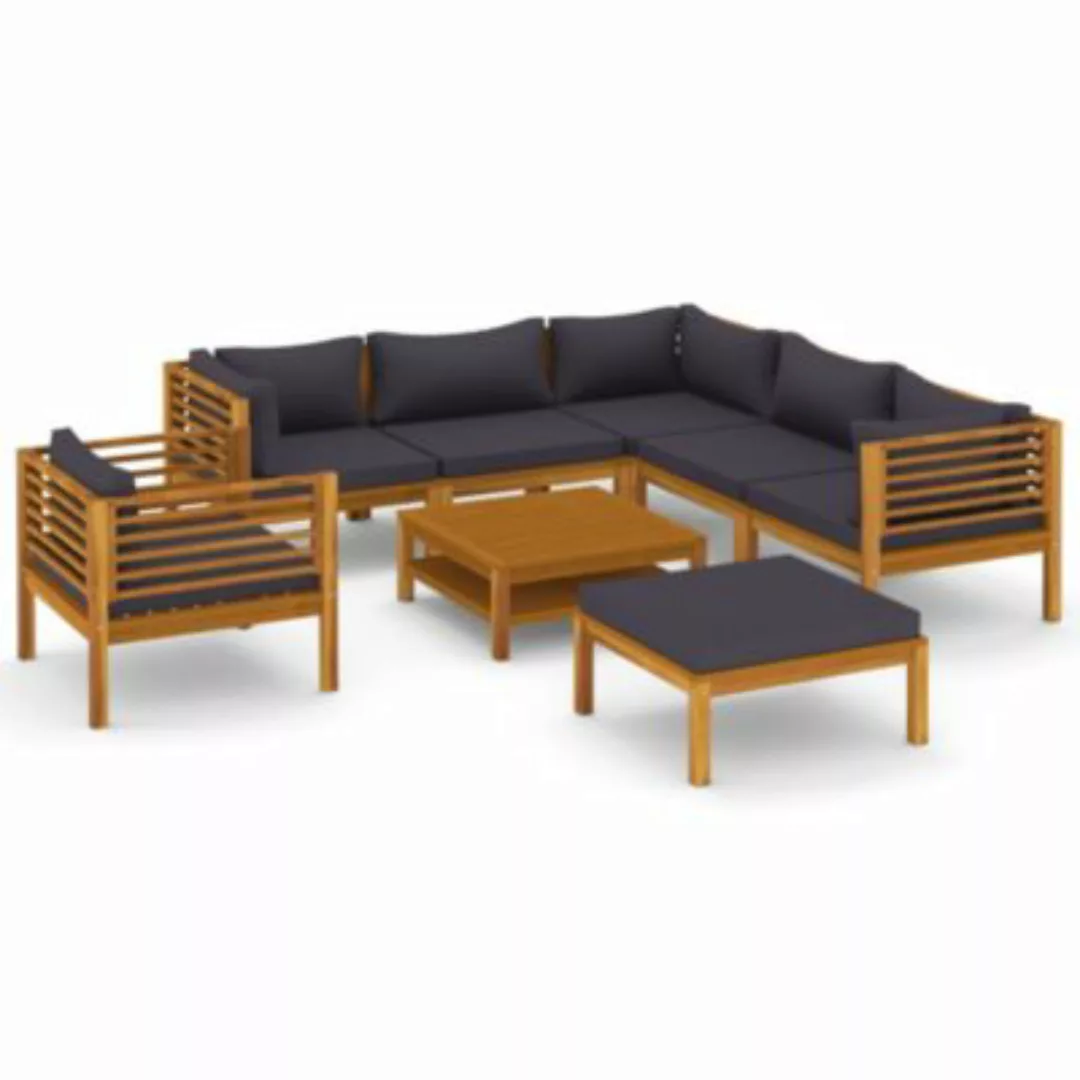 8-tlg. Garten-lounge-set Mit Auflage Massivholz Akazie günstig online kaufen