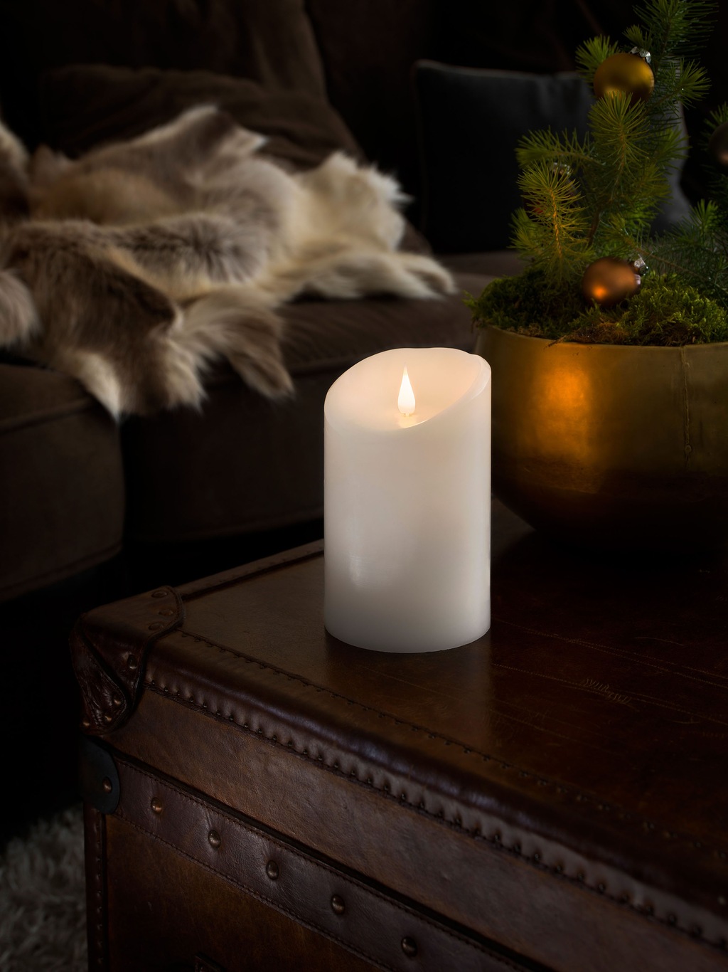 KONSTSMIDE LED-Kerze, LED Echtwachskerze, weiß, mit 3D Flamme, Ø 10 cm, Höh günstig online kaufen