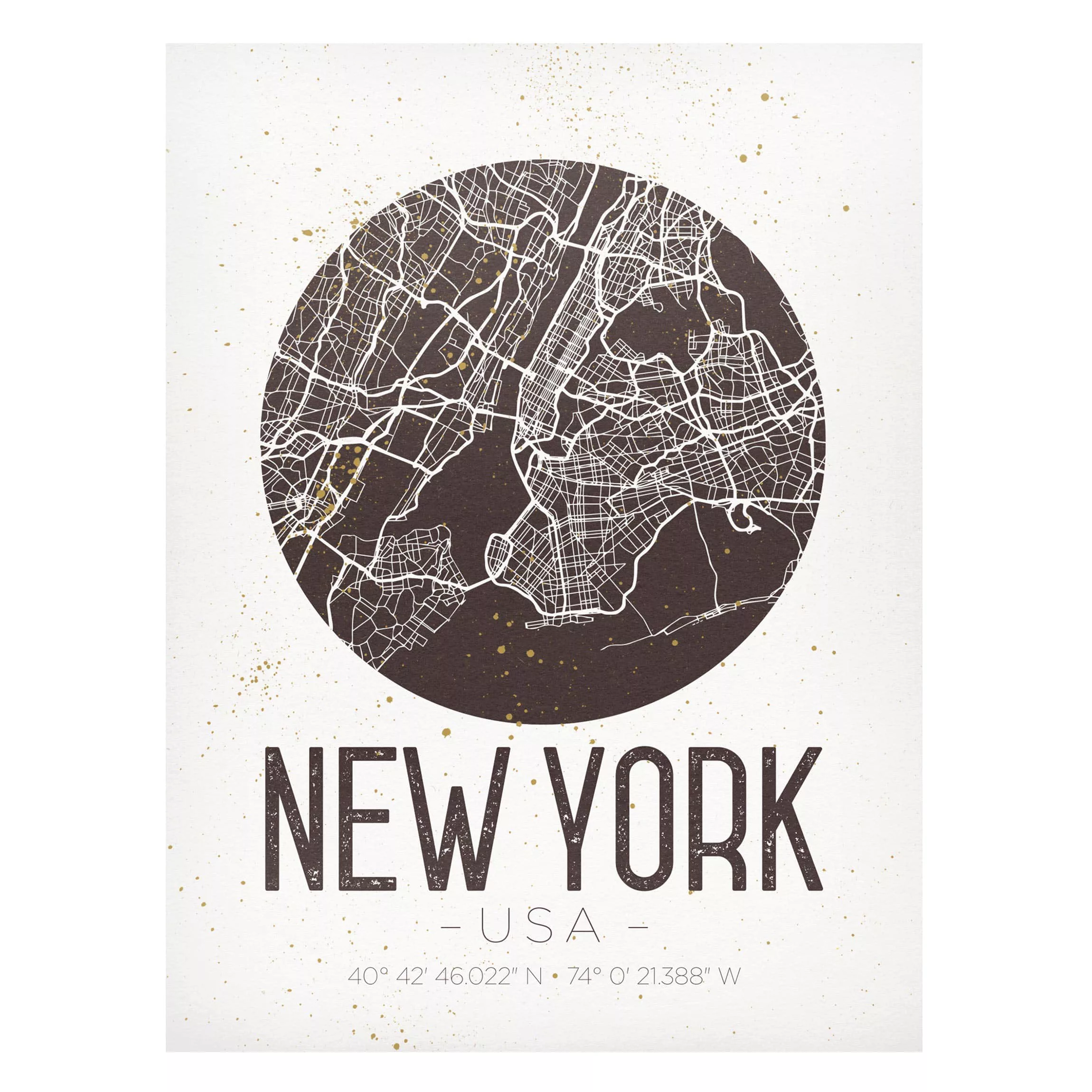 Magnettafel Stadt-, Land- & Weltkarte - Hochformat 3:4 Stadtplan New York - günstig online kaufen